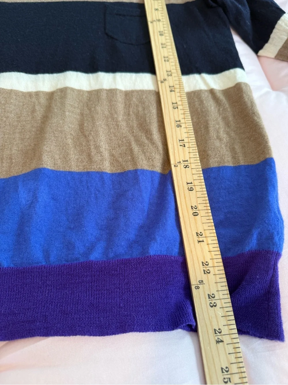 J. Crew Striped Merino Wool Crewneck Sweater, Size L